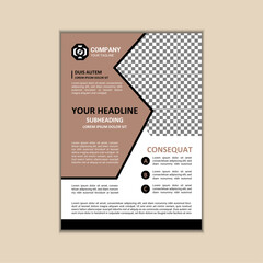 Vector A4 Size Corporate Business Flyer Design Template with bleed.