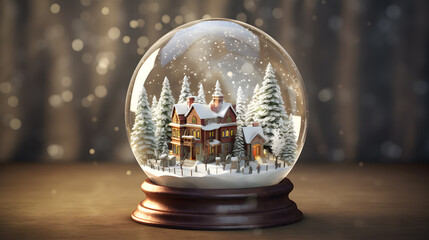 Fototapeta na wymiar クリスマス、プレゼント、スノードーム | Christmas, presents, snow globes, Generative AI 