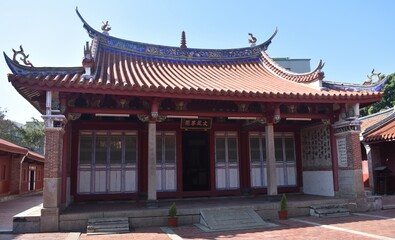 Naklejka premium Beautiful old style temple in Lukang, Taiwan.