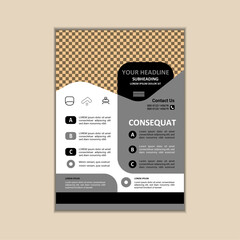Vector A4 Size Corporate Business Flyer Design Template with bleed.