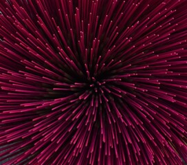 Depth perception image from the top of a bundle of red incense sticks