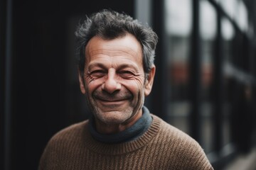 Portrait of a smiling middle-aged man in a sweater.