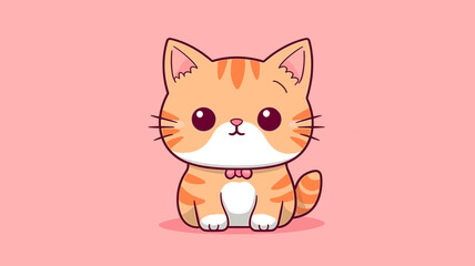 Cute cat vector illustration with a flat cartoon design.