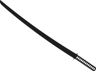 Samurai weapon icon on white background. Katana (Japanese sword) sign. Samurai warrior weapon symbol. flat style.