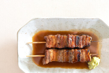 grilled meat on a skewer