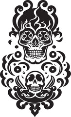Great skull tattoo emblem art symbol vector