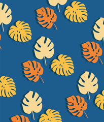 Colorful Flower and leaf illustration. Flowers and leaves pattern vector.