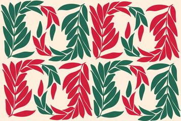 Colorful Flower and leaf illustration. Flowers and leaves pattern vector.