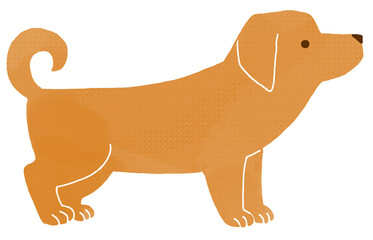ダックスフントのシンプルイラスト