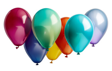 Balloons in transparent background. Generative AI.