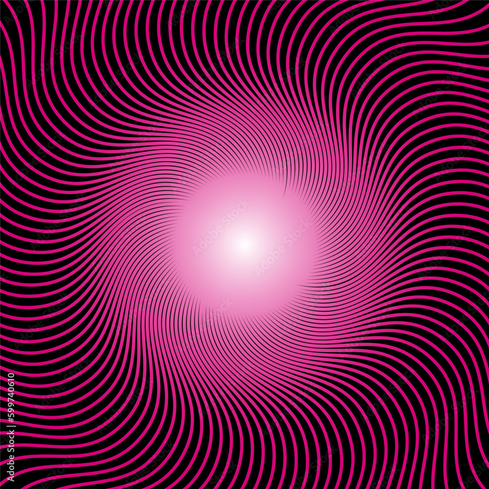Poster vector phantom abstract on black background. logarithmic inward spiral. coil, vortex shape.