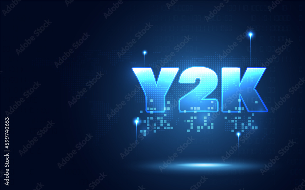 Aufkleber futuristic y2k text digital transformation abstract technology background. innovative technology and