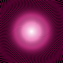 Fototapeta premium Vector Phantom abstract on black background. Logarithmic inward spiral. Coil, vortex shape.
