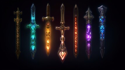 Magical weapon, sword  set