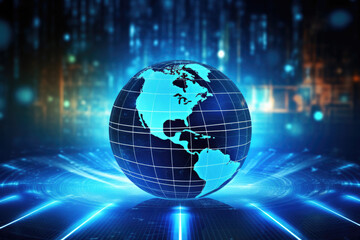 Best Internet Concept of global business， glowing lines on technological background. 