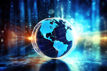 Fototapeta premium Best Internet Concept of global business， glowing lines on technological background. 