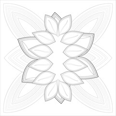 Decorative Doodle flowers in black and white for coloringbook, cover, background, invitation card. Hand drawn sketch for adult anti stress coloring page isolated in white background.-vector