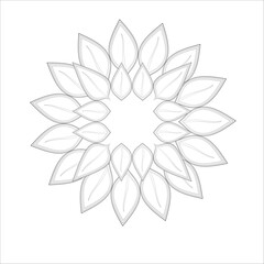 Decorative Doodle flowers in black and white for coloringbook, cover, background, invitation card. Hand drawn sketch for adult anti stress coloring page isolated in white background.-vector