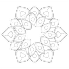 Decorative Doodle flowers in black and white for coloringbook, cover, background, invitation card. Hand drawn sketch for adult anti stress coloring page isolated in white background.-vector