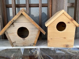 DIYした鳥の巣箱
