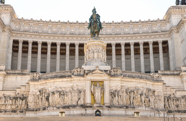 Fototapeta na wymiar Architectural Sceneries of The Victor Emmanuel II National Monument (Altare della Patria) in Rome, Lazio Region, Italy.