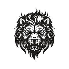 Obraz premium beast, vintage logo line art concept black and white color, hand drawn illustration