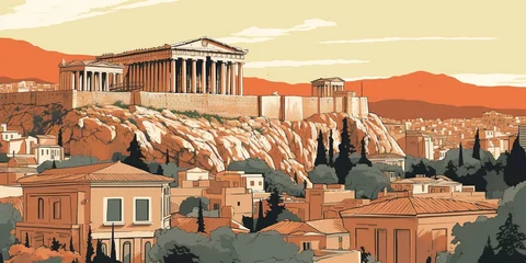 Fotobehang Ancient Athens with Parthenon & Acropolis © Kristian