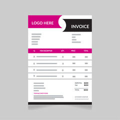 Modern invoice design template.