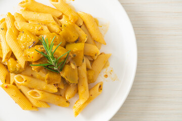 pumpkin penne pasta alfredo sauce