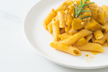 pumpkin penne pasta alfredo sauce
