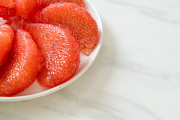 fresh red pomelo fruit or grapefruit