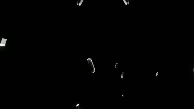 Black headphone transformation product with black bokeh background, standing straight. Camera movement from a professional studio. 3d rendering