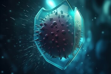 Immune system. A complex network of organs, cells and proteins that defends the body against infection, whilst protecting the body's own cells. Virus, healthy, medical, bacteria. Generative AI