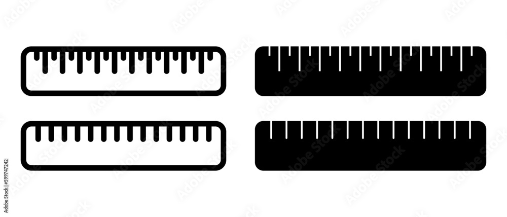 Poster ruler line icons set. vector isolated on white background