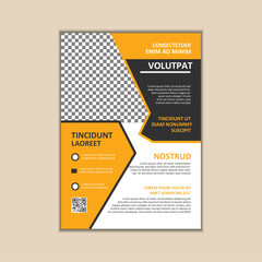 Vector A4 Size Corporate Business Flyer Design Template with bleed.