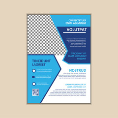 Vector A4 Size Corporate Business Flyer Design Template with bleed.