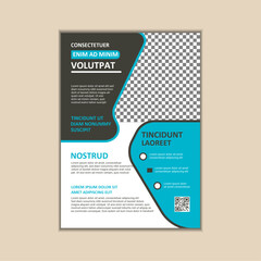 Vector A4 Size Corporate Business Flyer Design Template with bleed.