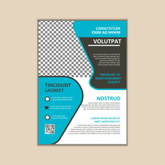 Vector A4 Size Corporate Business Flyer Design Template with bleed.