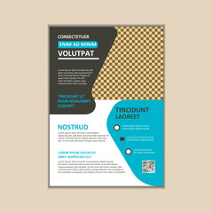 Vector A4 Size Corporate Business Flyer Design Template with bleed.