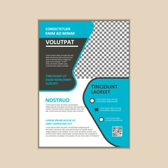 Vector A4 Size Corporate Business Flyer Design Template with bleed.