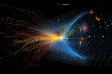 The trajectory of a theoretical particle called the Higgs boson.