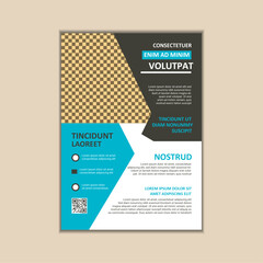 Vector A4 Size Corporate Business Flyer Design Template with bleed.