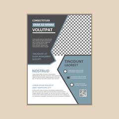 Vector A4 Size Corporate Business Flyer Design Template with bleed.