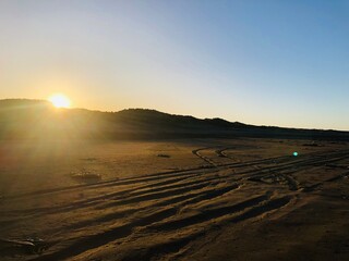 amanecer en la playa