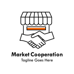 Market cooperation logo template illustration