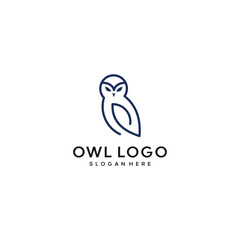 simple owl logo template vector in white background