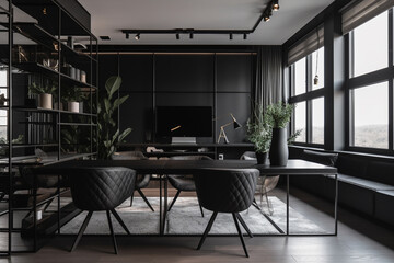 cool office space modern aesthetics, generative ai