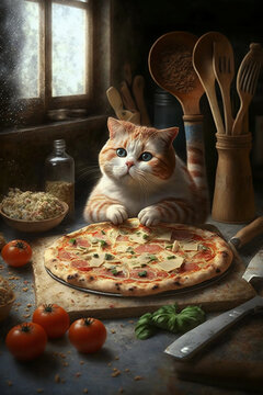La pizza m&aacute;s sabrosa hecha por un chef muy especial: descubre los secretos de cocina del gato pizzero m&aacute;s creativo