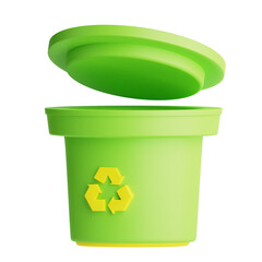 3d Icon Recycle Bin Isolated on the White Background