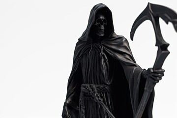 Grim Reaper statue holding a scythe Generative AI
